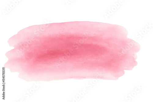 Soft pink watercolor stain forming an abstract shape, perfect for adding a touch of color to designs with transparent backgrounds