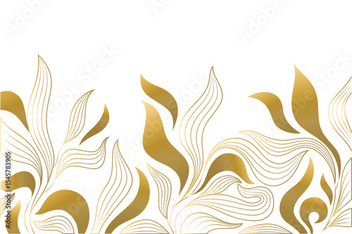 Floral frame hand drawn sketch doodle of golden corner border