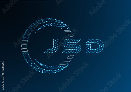 JSD low poly letter logo vector design. JSD lower poly logo design. Low poly logo.