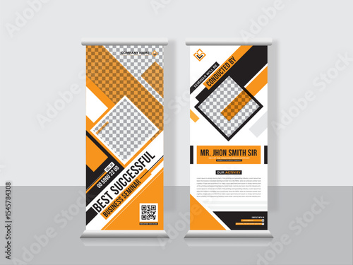 Corporate Business Seminar Rollup Standee Banner Design Template Layout 