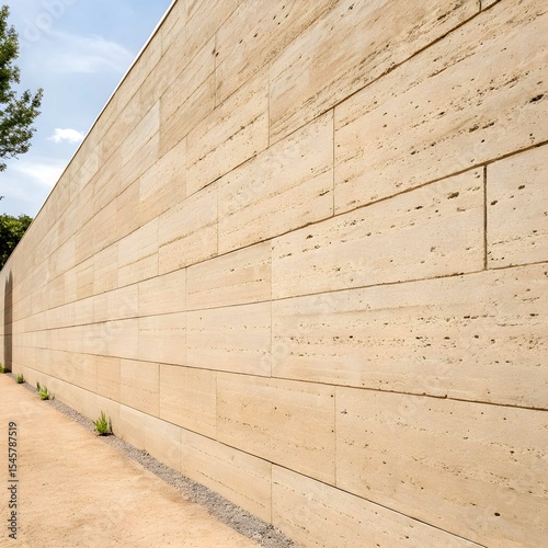 Beige travertine wall architecture exterior design texture