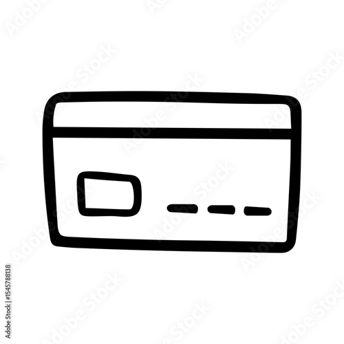 Credit card doodle vector icon