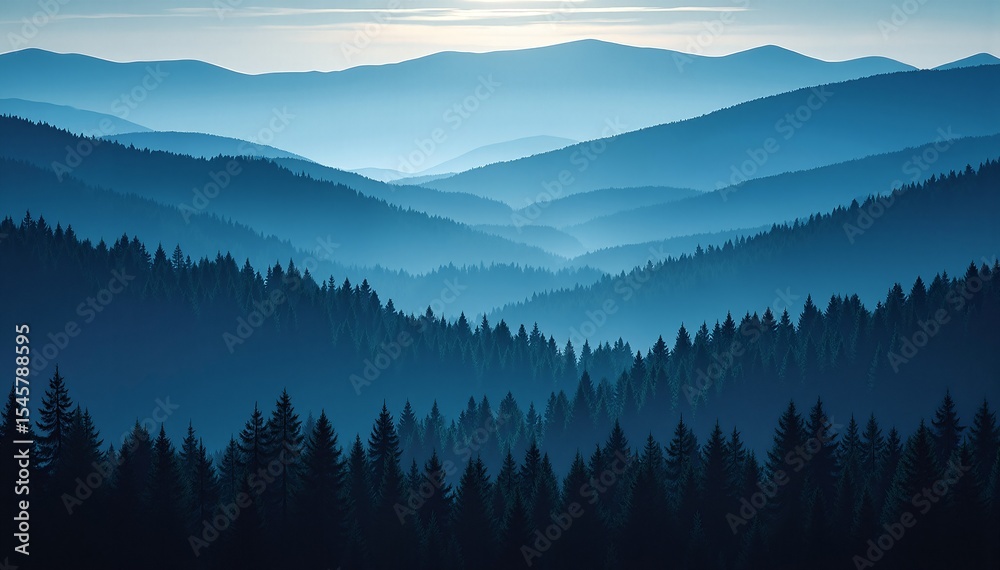 Fototapeta premium A lush forest teeming with tall, green trees, their leaves rustling gently in the breeze, dappled sunlight filtering through the canopy above.