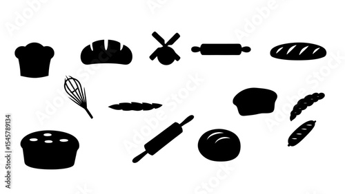 set of different food icons