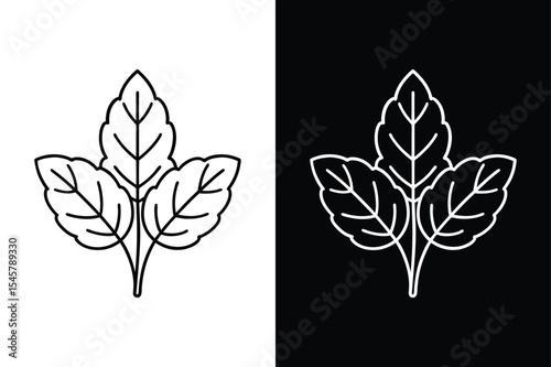 Vector Sorrel Illustration. Flat Herb Leaf Icon for Modern Design
