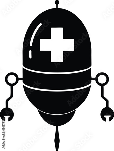 Medical Capsule Robot Vector
