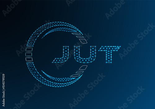 JUT low poly letter logo vector design. JUT lower poly logo design. Low poly logo.