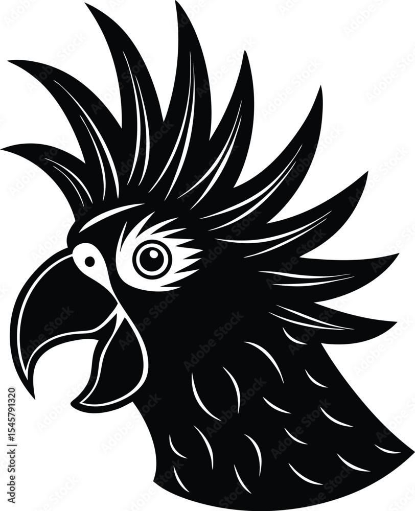 Fototapeta premium Tropical Bird with Crest Vector 