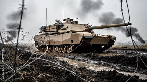 Tank Warrior Entering Burnt Warpath During Fierce World War Three Engagement