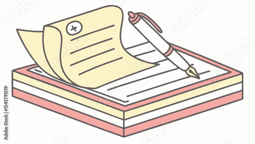 Stack of sticky notes with peeling corner