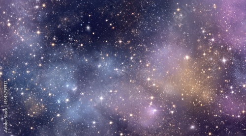 Wallpaper Mural A cosmic vista of swirling nebulae in hues of purple, blue, and gold, studded with countless stars of varying brightness Torontodigital.ca