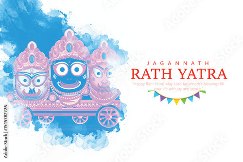 illustration of Rath Yatra Festival Illustration with Temples and Festive Decorations