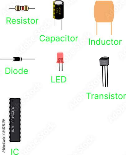 vector set of electronic components