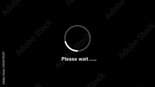 Please wait circle loads on the device screen with a bright icon animation. Please wait... Circular neon shine loading animation. Waiting status bar. Please wait loading process, please wait animation