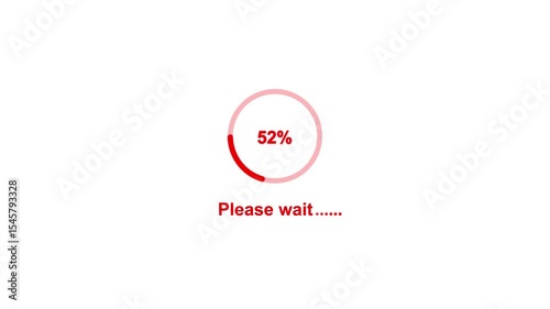 Please wait circle loads on the device screen with a bright icon animation. Please wait... Circular loading animation. Waiting status bar. Please wait loading process, please wait 0 to 100%
