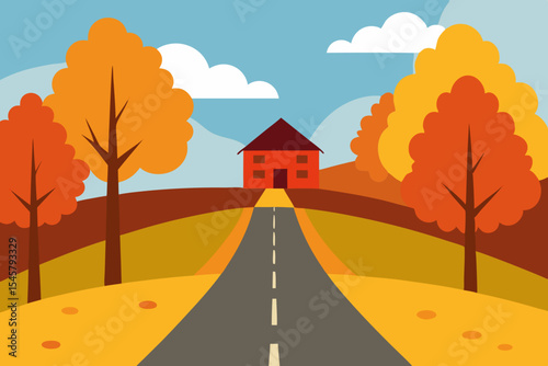 Autumn Road Trip Scenic Drive through Vibrant Fall Foliage