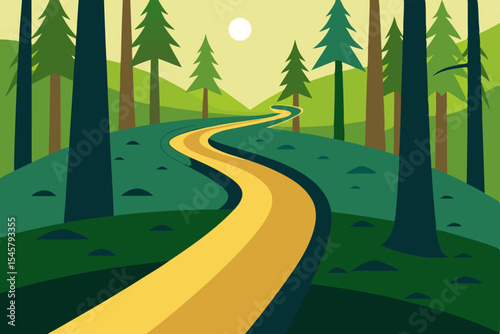 Winding Forest Path A Serene Journey Through Nature's Embrace