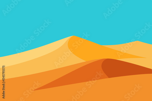 Desert Dunescape A Vibrant Illustration of Rolling Sands under a Clear Sky