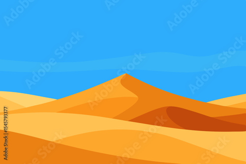 Majestic Desert Landscape Golden Sands under a Vivid Blue Sky