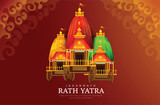 illustration of Rath Yatra Festival Illustration with Temples and Festive Decorations