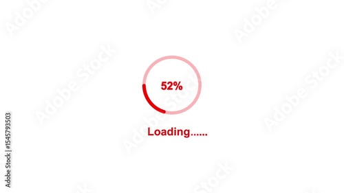Minimalist Loading Screen with Progress Bar and Circular Animation, Modern User Interface Design Concept.  Technology and Software Development Use, UI/UX Elements Circle loading bar icon animation 