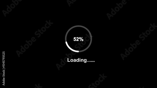 Minimalist Loading Screen with Progress Bar and Circular Animation, Modern User Interface Design Concept.  Technology and Software Development Use, UI/UX Elements Circle loading bar icon animation 