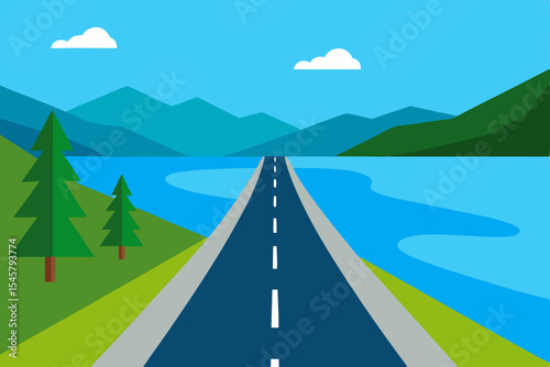 Scenic Mountain Road Trip Journey to Serene Lake Views