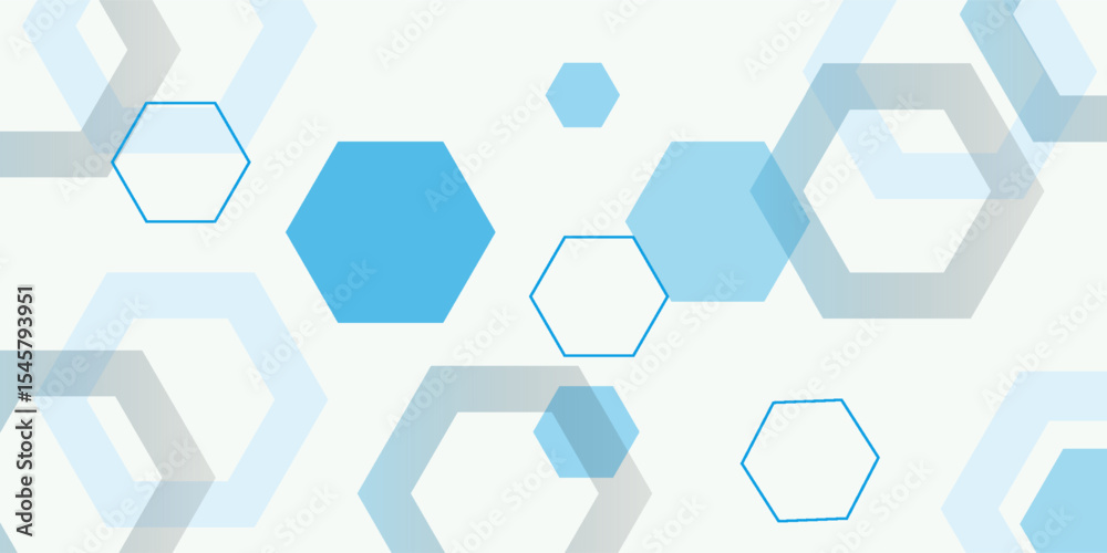 Abstract blue hexagon banner backgroun