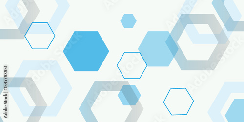 Abstract blue hexagon banner backgroun