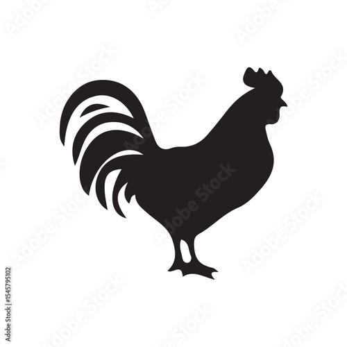 Minimalist Hen Silhouette for Agriculture Design