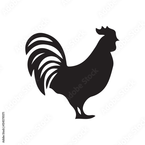 Minimalist Hen Silhouette for Agriculture Design