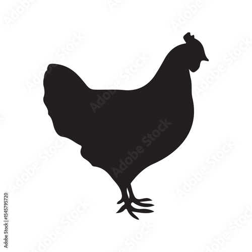 Vector Illustration of a Standing Hen