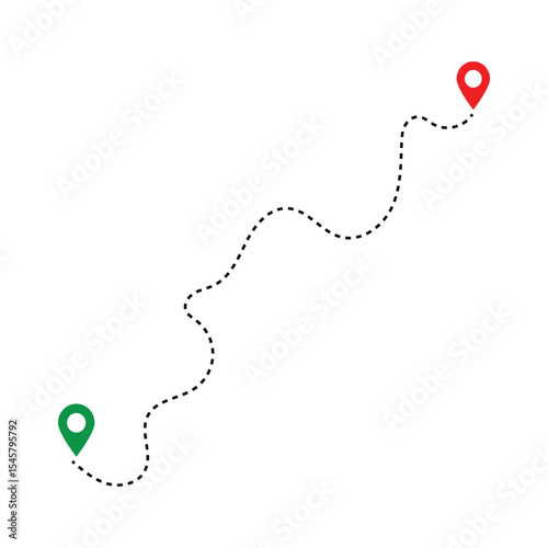 Map and location symbols. Geolocation map distance path. Location icon. Location pin place marker. Pinpoint, map search, route, navigator vector illustration in eps 10.
