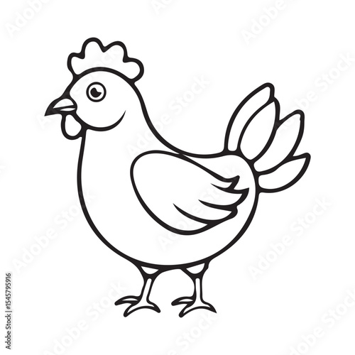 Simple Hen Icon for Farm and Agriculture Design