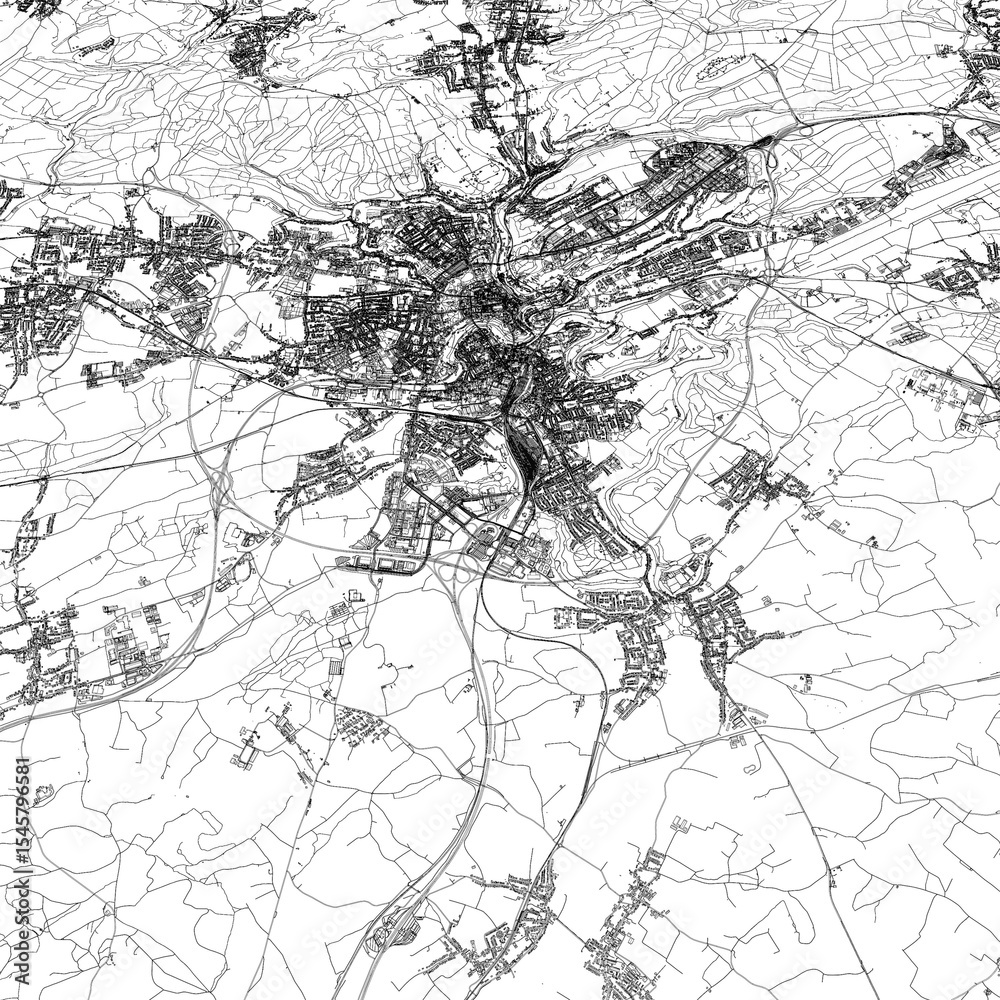 Naklejka premium 3D illustration of city and urban in Luxembourg