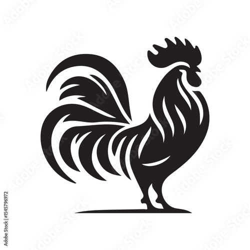 Domestic Chicken Silhouette for Branding or Labels