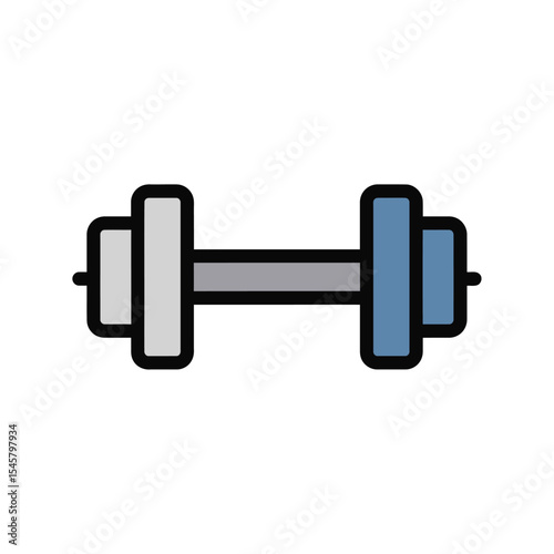 Gray and Blue Dumbbell Weight Icon Illustration weights