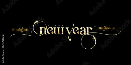 Happy newyear letters banner, Happy new year vector art and illustration. can use for, landing page, template, ui, web, mobile app, poster, banner, flyer, background