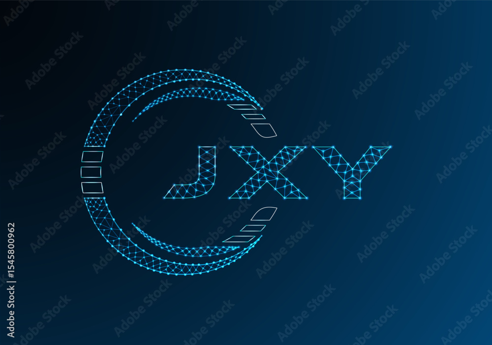 Fototapeta premium JXY low poly letter logo vector design. JXY lower poly logo design. Low poly logo.