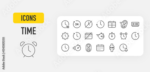 Time web icons in line style. Clock, Time, Hours, Timer, minutes collection. Vector illustration.