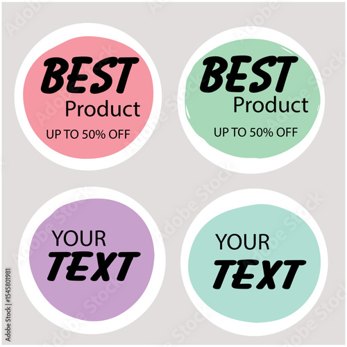 set of sale stickers