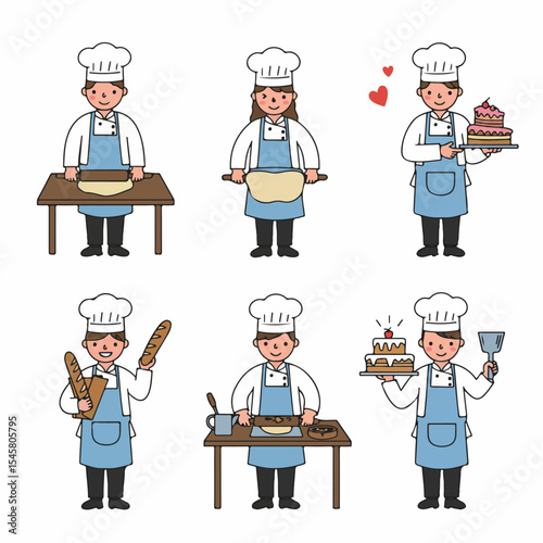 Cartoon Bakers Baking Set