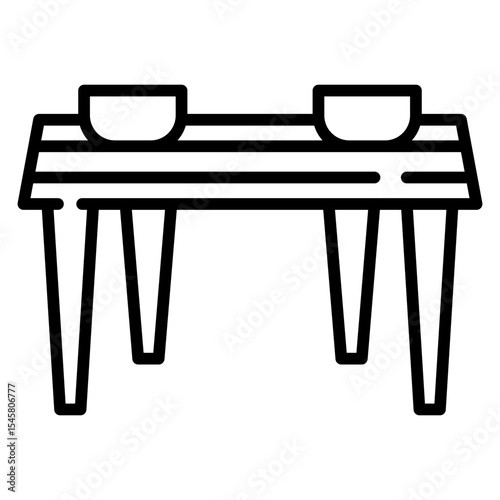 Dinner table line icon