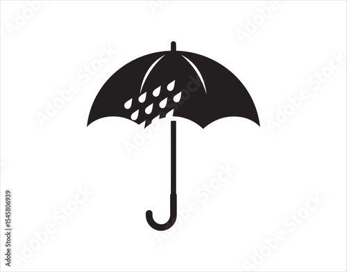 rain icon symbol on an umbrella
