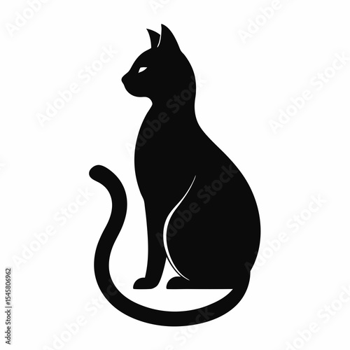 Simple Black Cat Silhouette