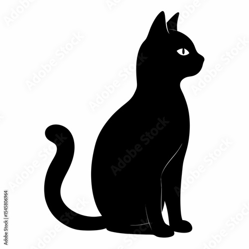 Minimalist Black Cat Silhouette 