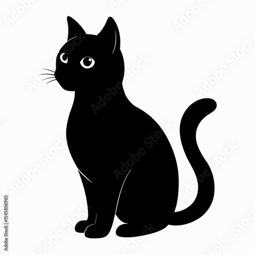 Adorable Black Cat Illustration