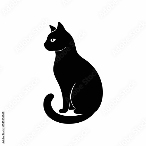 Sleek Black Cat Silhouette