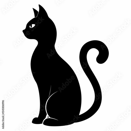 Black Cat Silhouette Vector Art


