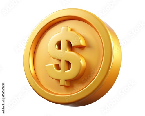 3d render of a golden coin with a dollar sign